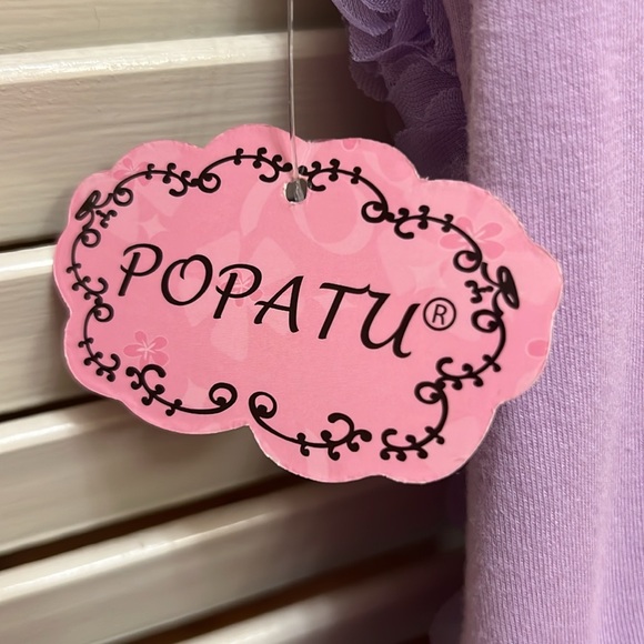 Popatu Girls Floral Sleeveless Fit and Flare Dress in Purple. - Picture 9 of 14